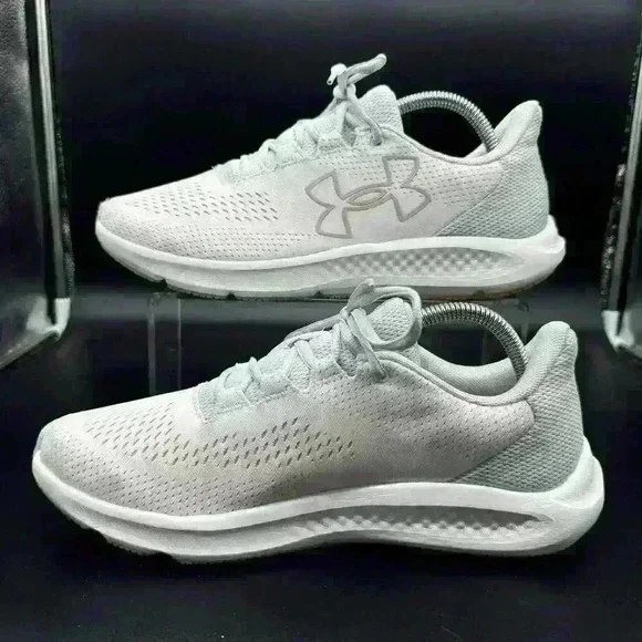 Under Armour Womens Charged Pursuit 3 Big Logo Shoes Pink/Gray Size 11 EUC CLEAN - Picture 2 of 7